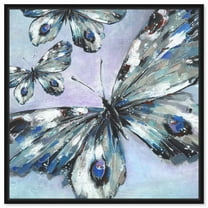 Butterfly Trio Butterfly Wall Art Canvas Wall Art by Art Remedy, Black Floater Frame, 13" x 13"