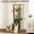 thumbnail image 2 of Cactus alto Cat Tree Tower YITAHOME con cepillo de aseo automático de 1,5 m, 2 of 4