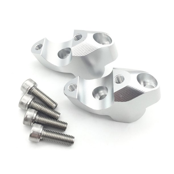 Riwesomey 1 par de elevadores de barra de manillar de motocicleta, abrazaderas de elevación de aleación de aluminio, piezas de repuesto para montaje, Accesorios para motos Plata Riwesomey VI015611-03B