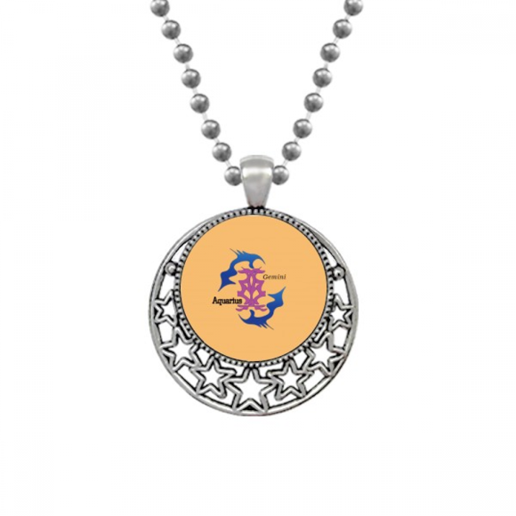 Pisces Aquarius Constellation Necklaces Pendant Retro Moon Stars Jewelry