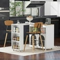 thumbnail image 5 of Harper & Bright Designs Rolling Kitchen Island With Extended Table, Kitchen Island on Wheels with LED Lights, Power Outlets and 2 Fluted Glass Doors, Kitchen Island with Storage Shelves, White, 5 of 20