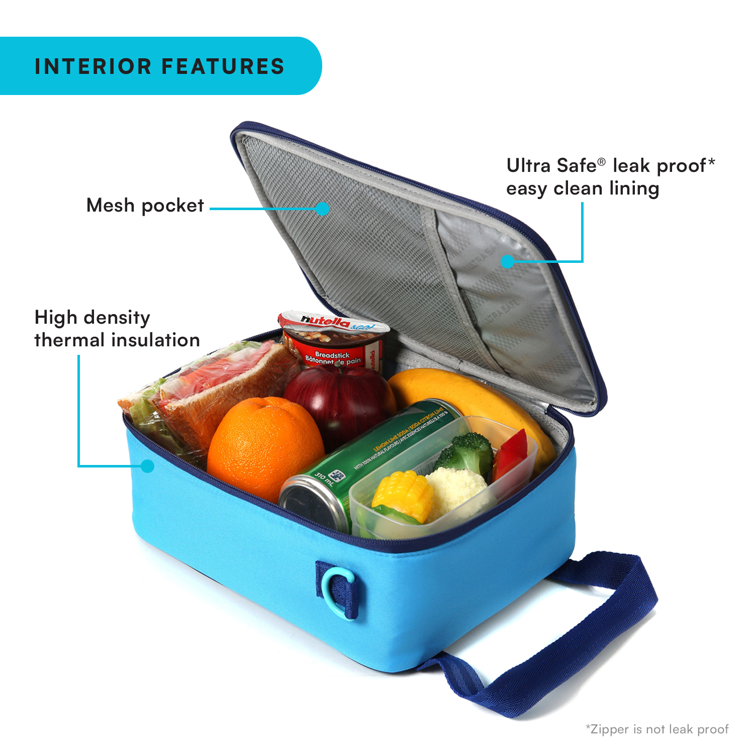 Arctic Zone Urban Lunch Box Combo with Ice Pack and Sandwich Container - True Blue
