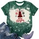 thumbnail image 1 of Fiudx Ofertas Relámpago Camiseta de Manga Corta con Cuello Redondo y Estampado Navideño a La Moda para Mujer, 1 of 4