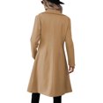 thumbnail image 4 of Women's Casual and Stylish Long Solid Color Wool Coat with Double-breasted Lapel Camel XL, 4 of 5