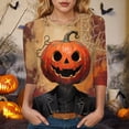 thumbnail image 2 of Godom Women's Halloween Shirts Graphic T Shirts 3/4 Sleeve Pullover Tops Fall Clothes 2025, 2 of 6