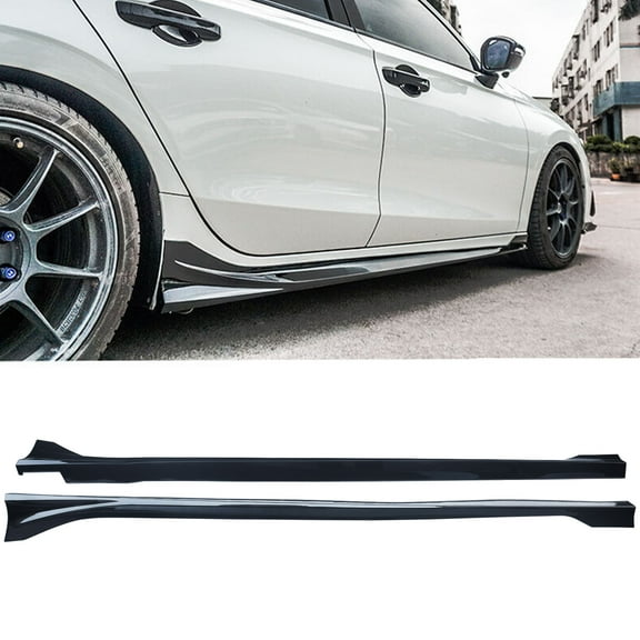 NINTE Side Skirts Panel Extension for 2022-2023 Honda Civic Sedan Hatchback Gloss Black 2PCS