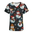 thumbnail image 4 of JINGWANGYHBD Womens Nurse Uniform Christmas Scrub Tops Ugly Printed Shirts Santa Claus Costume V-neck Short Sleeve Uniforms Trendy Casual Top, 4 of 5