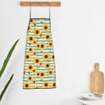 thumbnail image 5 of Wukai Blue White Striped Sunflower A Print Aprons Adjustable Bib Aprons Cooking Kitchen Chef Apron for Women and Men, 5 of 7