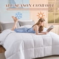 thumbnail image 4 of Aquzin Comforter King Size, All Season Quilted Down Alternative Duvet Insert with Corner Tabs, Machine Washable Microfiber Bedding, White, 4 of 8