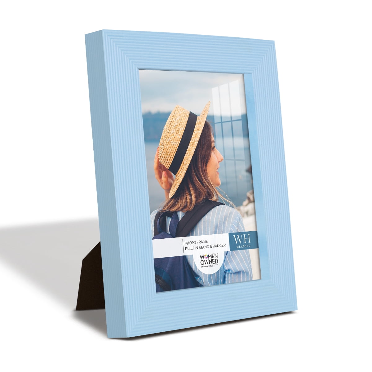 Grooved 3.5 in. x 5 in. Blue Picture Frame (Set of 2)