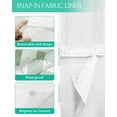 thumbnail image 3 of No Hook Shower Curtain with Snap in Liner, Spring Geometric Sage Green Plaid Hotel Shower Curtains for Bathroom, Washable Shower Curtain Liner Set with Mesh Top Window, 72"x72", 3 of 6