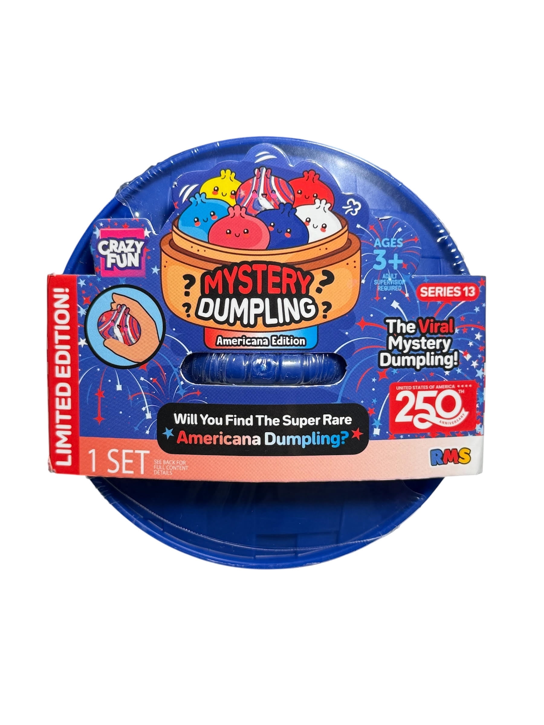 Crazy Fun Mystery USA Americana Squishy Dumpling Squeeze Toy, 1 Random Color
