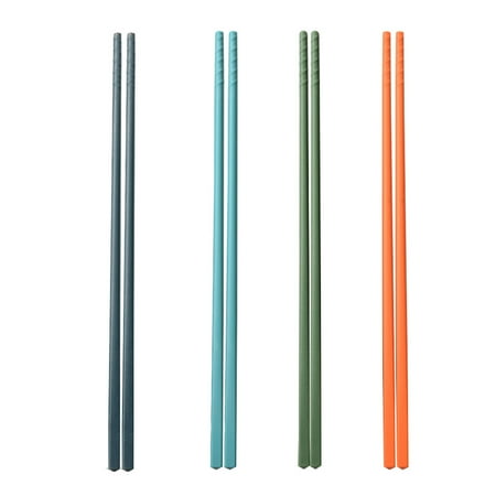 

4 Pairs Steel-core Silicone Chopsticks Non-stick Chopsticks Household Chopsticks