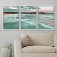 thumbnail image 2 of PixonSign Framed Canvas Print Wall Art Set Sunset Over Coastal Ocean Beach Shore Urban Architecture Photography Realism Scenic Landscape Decorative Colorful Multicolor for Bedroom - 24"x36"x3 White, 2 of 5