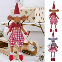 Christmas PlushToys under $5! Cagogo Christmas Plaid Mouse Doll, Long Leg Fabric Mouse Decor, Holiday Home Decoration, Festive Tabletop Decor, Christmas Gift forKids Collectors