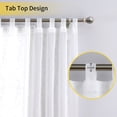 thumbnail image 2 of Haperlare White Sheer Curtains 95 inch Long Living Room Embroidered Semi Sheer Voile Window Curtain Tab Top Drapes for Bedroom, 52"Wx95"L, 2 Panels, 2 of 6