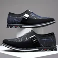thumbnail image 3 of Fashionable Casual Men's Leather Shoes, Color-Blocked, Slip-On, Large Size, 3 of 7