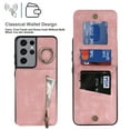 thumbnail image 3 of Nalacover for Samsung S21 Ultra, Wallet with RFID Credit Card Holder and Zipper Pocket,Drop Protection Flip Cover Ring Holder Kickstand with Double Magnetic Clasp for Samsung Galaxy S21 Ultra, Pink, 3 of 10