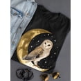 thumbnail image 3 of Owl On The Moon T-Shirt Women -Smartprints Designs, Female XX-Large, 3 of 4