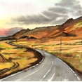thumbnail image 2 of Atelier B Art Studio 26x26 Gold Ornate Wood Framed with Double Matting Museum Art Print Titled - ON THE ROAD IN ICELAND, 2 of 4