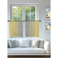 thumbnail image 4 of Sheer Curtains 45 inches Long, Ombre Abstract Gradient Lemon Yellow and Gray Light Filtering Sheer Window Curtains Rod Pocket Voile Drapes for Bedroom Living Room, 52"W x 45"L 2 Panels, 4 of 7