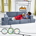 thumbnail image 5 of Yourigami Kids and Toddler Play Gym, Playroom Couch Set, Durable Modular Design, Blue Lagoon, 5 of 8