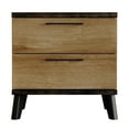 thumbnail image 3 of Home Design Emersyn 2 Drawer Nightstand with Spacious Storage and Natural Woodgrain, Natural Oak, Easy Assembly, 3 of 7