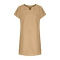thumbnail image 4 of Delliss Girl's Fashion Summer Slim Fit Short Sleeve V Neck Dress 5-13 Years, 4 of 7