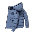thumbnail image 1 of Gibobby Chamarra acolchada para hombre Chamarra Bicolor de Moda para Hombre, Capitonada Térmica con Capucha y Cuello Alto(Azul,G), 1 of 3
