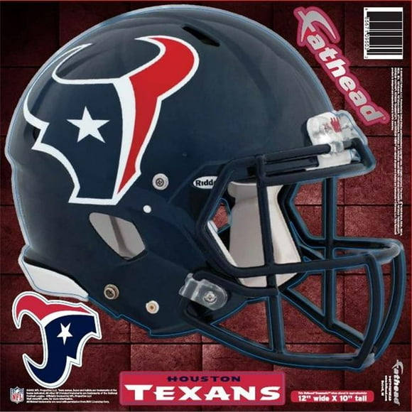 Fathead 89-00965 Houston Texans Helmet Wall Graphic measures 12 X 15.5 in. Pack Of 6