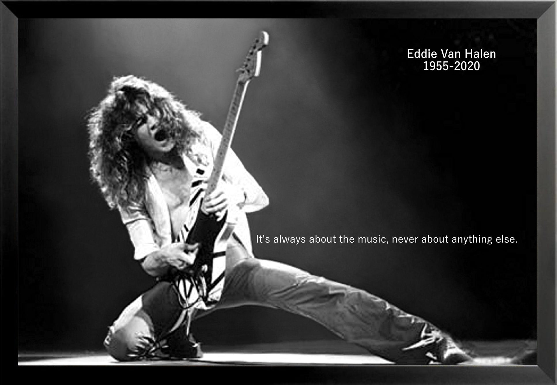 FRAMED Eddie Van Halen 1955-2020 About the Music 36x24 Music Photograph Art  Print Poster - Walmart.com