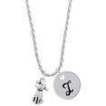 thumbnail image 1 of Delight Jewelry Silvertone 2-D Dog Silvertone Script Initial Disc - I - Charm Necklace, 20"+3", 1 of 4