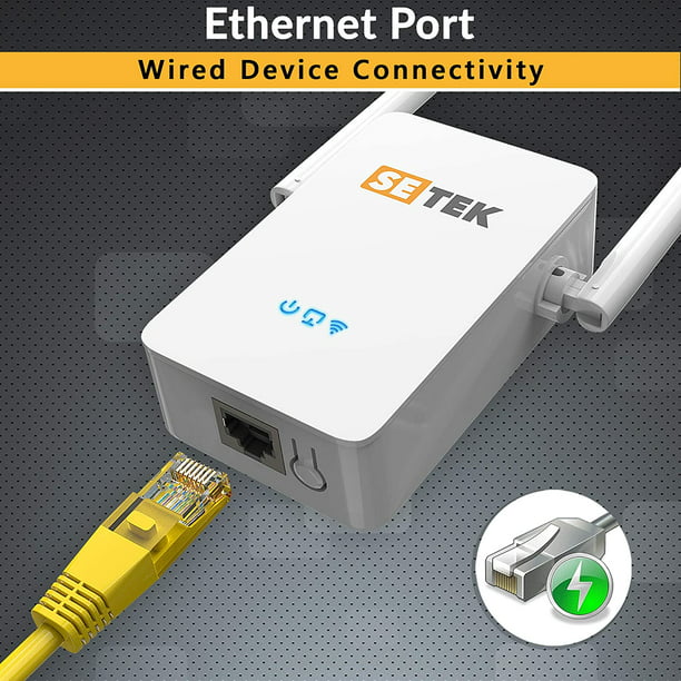 Setek Wifi Signal Booster up to 2500sq ft - Dead Zone Ender with 2 Advanced Antennas, Wireless Internet Amplifier - Covers 15 Devices - Ethernet/LAN Port - Walmart.com