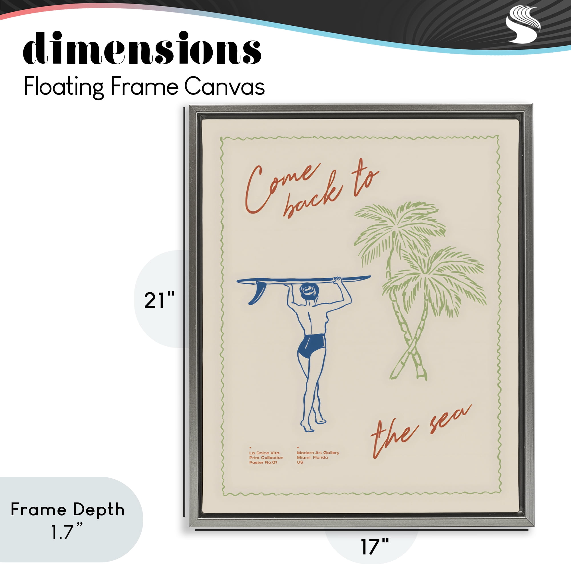 Stupell Industries Come Back To The Sea Gray Framed Floater Canvas Wall Art, design by The Prints Vibe