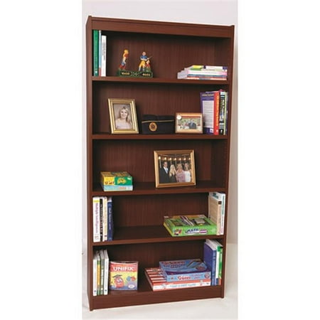 Mahogany 72' Series Norsons Industries MH72125 Essentials Laminate Bookcase with 1 in. Thick Adjustable Steel Reinforced Shelves, Mahogany - 72 in. ()
