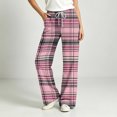 thumbnail image 5 of Kezqiaxn Trousers Pants for Women Checkered Elastic Waist Loose Pajama Bottoms Fall Pj Pants Fashion Clothing Multicolor E XL, 5 of 7