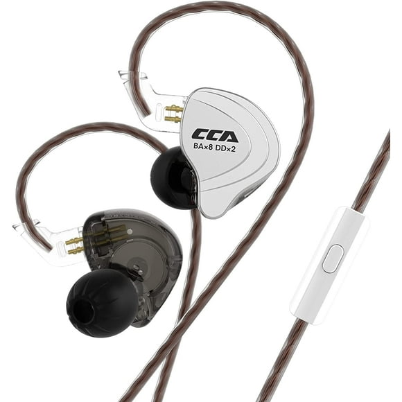 CCA C10 IEM Earphones with 10 Drivers in Ear Monitor Wired Headphone, 4BA 1DD in Each Side HiFi Earbuds Alloy Faceplace