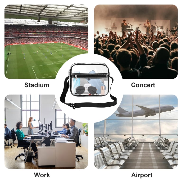 Women's Clear Crossbody Bag - Transparent PVC Messenger Bag With Adjustable Strap For Concerts & Stadiums