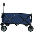 thumbnail image 3 of Harper & Bright Designs Utility Collapsible Folding Wagon Cart Heavy Duty Foldable, Beach Wagon, Max load 200lbs, 35.43''L×19.7''W×39.37''H, Dark Blue, 3 of 9
