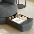thumbnail image 5 of MEISSALIVVE Swivel Accent Chair with Half Moon Ottoman, Round Chairs with Drawer Storage for Living Room, 360° Barrel Chair with USB Charging Port (Gray Corduroy), 5 of 8