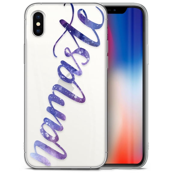 Case Yard iPhone-X Case Clear Soft & Flexible TPU Ultra Low Profile Slim Fit Thin Shockproof Transparent Bumper Protective Cover Drop Protective Cell Phone Cases (Namaste)