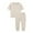 Beige, variant on Toddler Kids Boys Girls Cotton Pajama Sets Soft Comfy Loungewear Set Fashion Cute Solid Color Short Sleeve Top Pants Home Wear Suit Sleepwear Coffee
