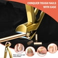 thumbnail image 3 of BEZOX Ergonomic Angled Head Precision Toenail Clipper for Senior Thick Nails - Large Finger Nail Clippers Adult with Metal Nail File - Golden, 3 of 9