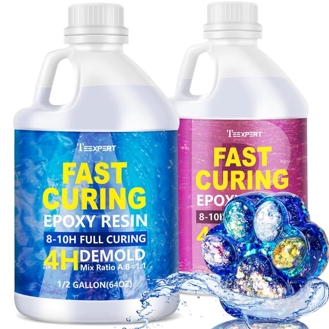 Kit de Arte de Resina Epóxica Teexpert de Curado Rápido 1.9L Transparente