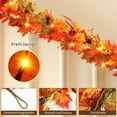 thumbnail image 5 of SUMMIT - 6FT Fall Garland with Lights, Pre-Lit Realistic Garland for Mantle, Autumn Leaves Chrysanthemum Garlands for Table Door Window Fireplace Home Indoor Outdoor Fall Thanksgiving Decorations, 5 of 9