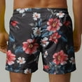 thumbnail image 5 of Axiiglly Beach Shorts for Men Plus Size Summer Shorts Casual Floral Printed Board Shorts Elastic Waist Vacation Swim Trunks Comfy Lightweight Hawaiian Shorts with Pockets, 5 of 5