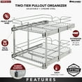 thumbnail image 4 of Rev-A-Shelf 5WB2-1822CR-1 18x22in 2-Tier Wire Pullout Cabinet Drawer Basket, 4 of 12
