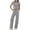 Womens Summer Set - Gray, variant on Maqroz 2 Piece Tracksuit for Women Sleeveless Mock Neck Crop Tops and High Waisted Straight Leg Pants with Side Stripes Athletic Workout Outfits for Running Yoga