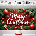 thumbnail image 7 of Decorative Merry Christmas Festive Red Green Polyester Lightweight Banner for Holiday Party Home Decoration Celebration, 7 of 7