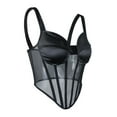 thumbnail image 2 of Gibobby Lencería de mujer Corsé Encaje Floral Bralette Bralet Bra Tank Crop Ropa interior(Negro,M), 2 of 5